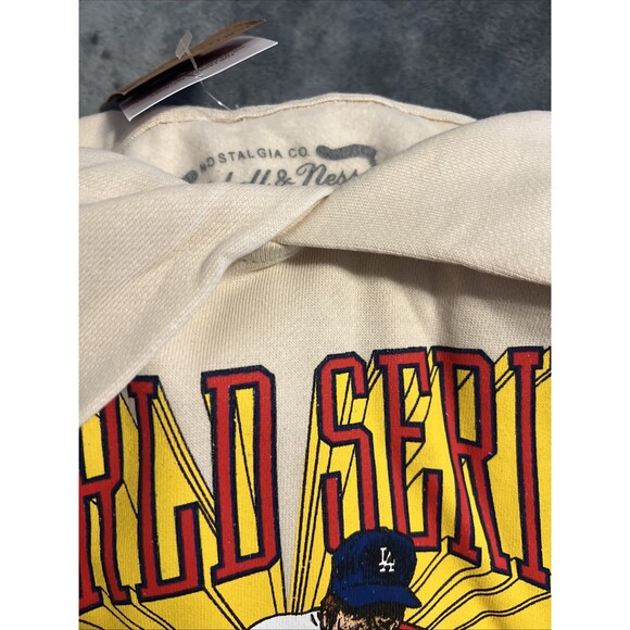 XL Mitchell & Ness Los Angeles Dodgers Cream World Series Hoodie - Picture 4 of 8